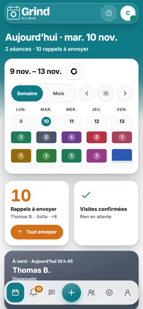 Clinique La Grind sur un téléphone